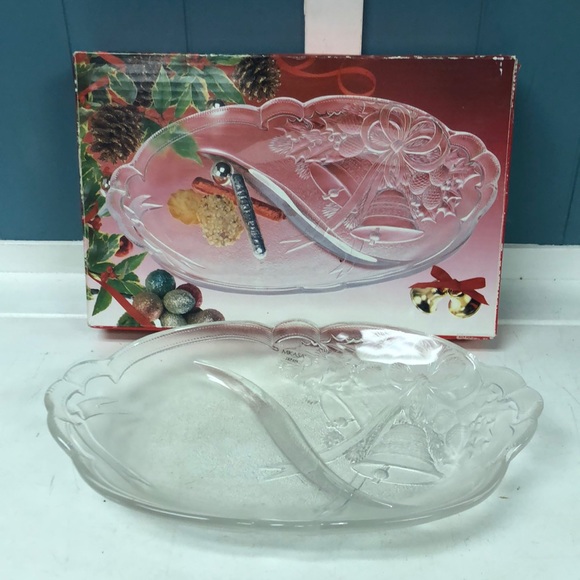 Mikasa Other - Mikasa‎ Holiday Bells 12” Divided Relish Dish Snack Hors d'oueve Plate Christmas